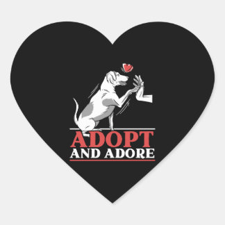 Adopt And Adore Animal Rights Animal Rescue Heart Sticker