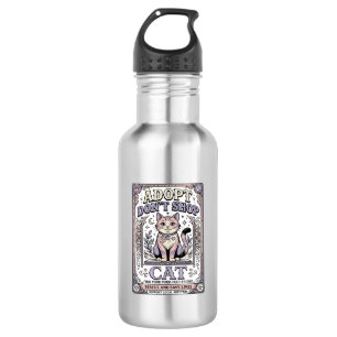 Adopt Don’t Shop Cat Cat Rescue Adoption Vintage V 532 Ml Water Bottle