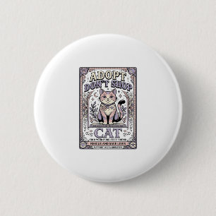 Adopt Don’t Shop Cat Cat Rescue Adoption Vintage V 6 Cm Round Badge
