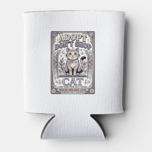 Adopt Don’t Shop Cat Cat Rescue Adoption Vintage V Can Cooler