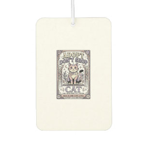 Adopt Don’t Shop Cat Cat Rescue Adoption Vintage V Car Air Freshener