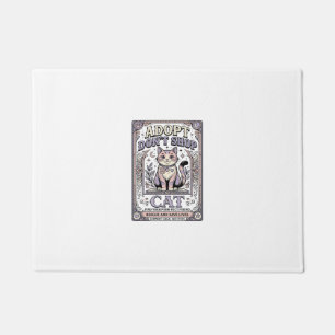 Adopt Don’t Shop Cat Cat Rescue Adoption Vintage V Doormat