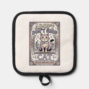 Adopt Don’t Shop Cat Cat Rescue Adoption Vintage V Pot Holder