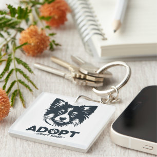 Adopt don't shop 3 key ring