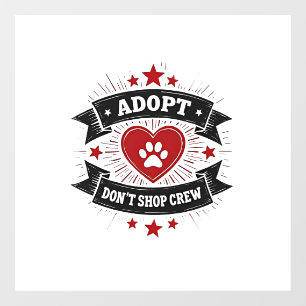 Adopt Dont Shop Crew Vintage Pet Rescue Paw Heart 