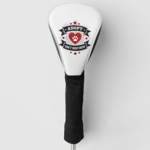 Adopt Dont Shop Crew Vintage Pet Rescue Paw Heart  Golf Head Cover