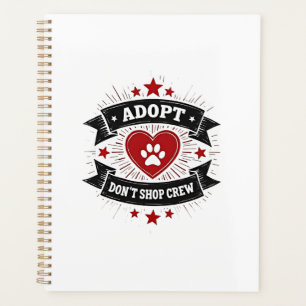 Adopt Dont Shop Crew Vintage Pet Rescue Paw Heart  Planner