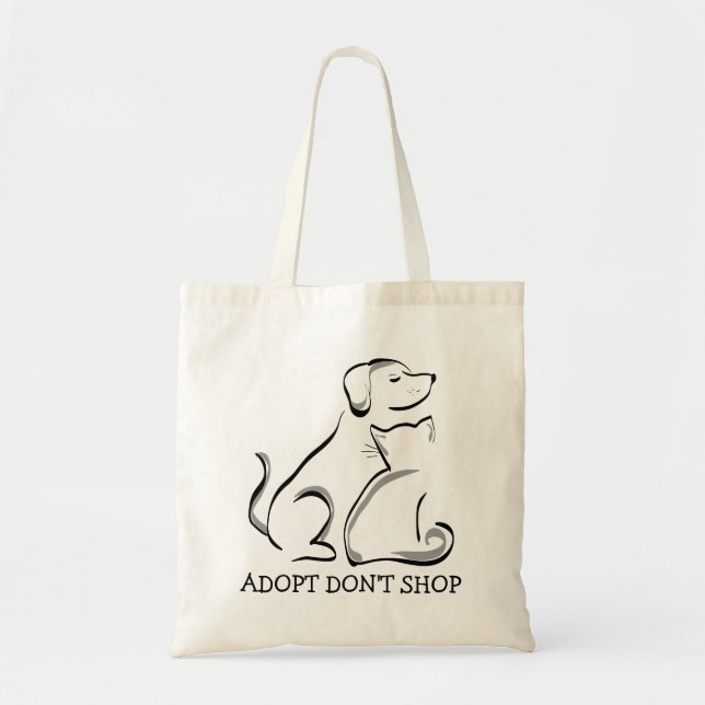 Adopt Don't Shop Dog Cat Budget Tote Bag (Front)