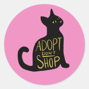 Adopt don't shop Feral Cat Rescue Classic Round Sticker
