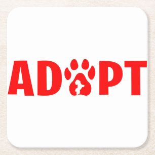 Adopt Dont Shop - Havanese Square Paper Coaster