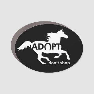 Adopt Don't Shop Horse White Car Magnet