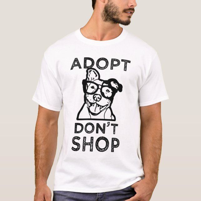 Adopt don't Shop Pitbull Rescue womens Shirt (Front)