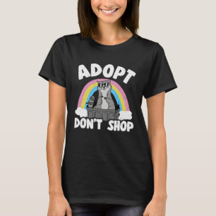 Adopt Don't Shop Rainbow Raccoon T-Shirt