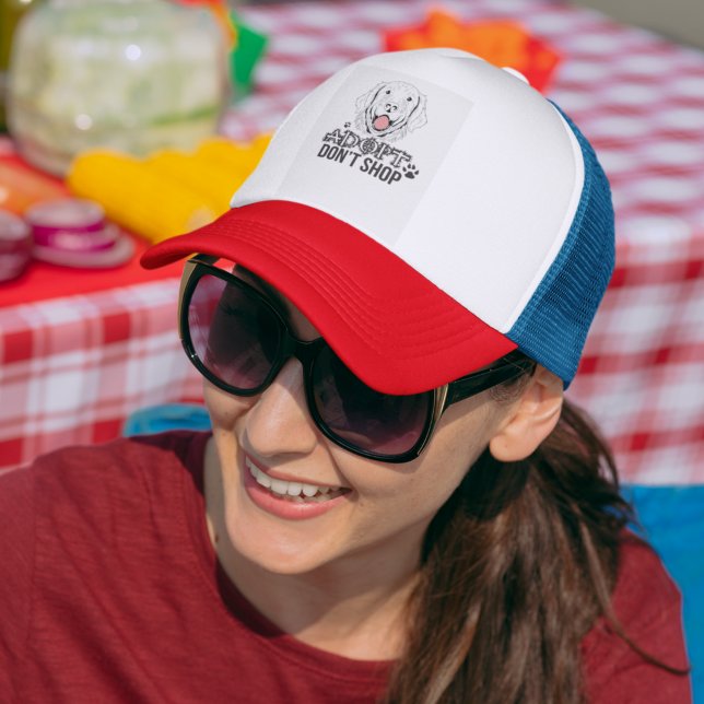 Adopt don't shop trucker hat (Creator Uploaded)
