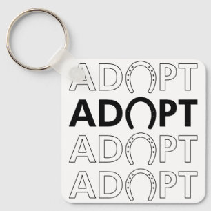 Adopt Hoof Stacked Text Key Ring
