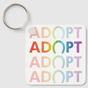 Adopt Hoof Stacked Text Key Ring