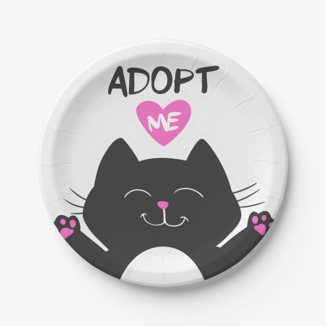 Adopt me - Choose background colour Paper Plate (Front)