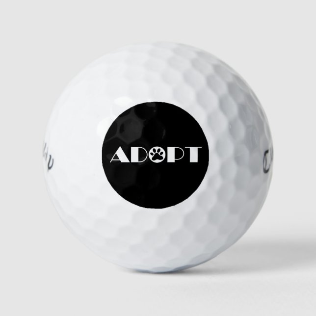 Adopt paw dog golf balls (Front)