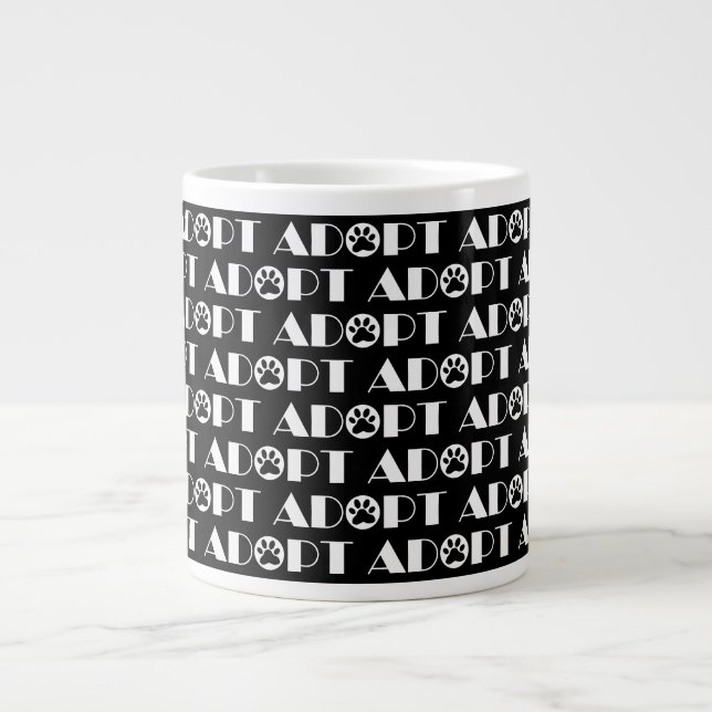 Adopt paw dog large coffee mug (Front)