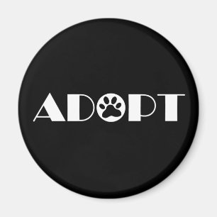 Adopt paw dog magnet