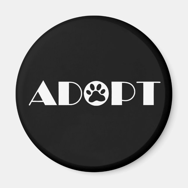 Adopt paw dog magnet (Front)