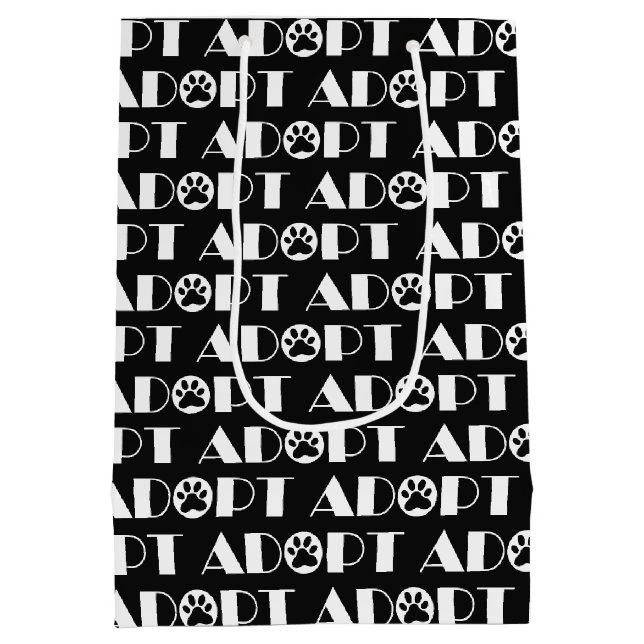 Adopt paw dog medium gift bag (Back)
