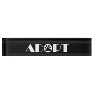Adopt paw dog nameplate