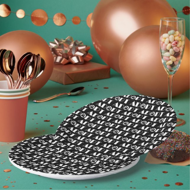 Adopt paw dog paper plate (Multi)