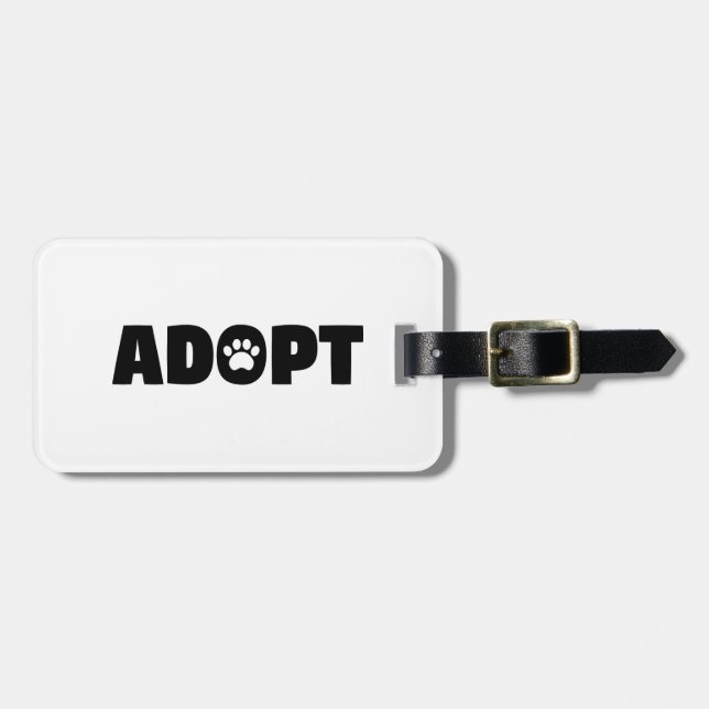 Adopt Rescue Dog Luggage Tag (Front Horizontal)
