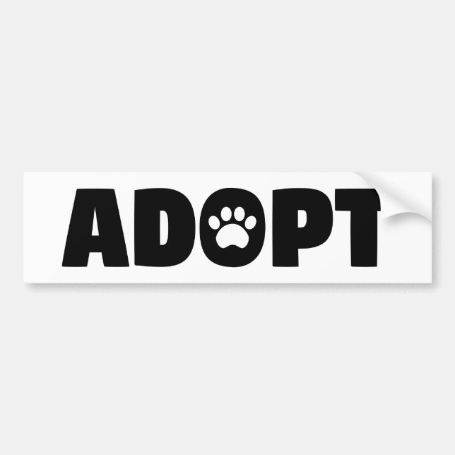 Adopt Rescue Paw Print Bumper Sticker (Front)