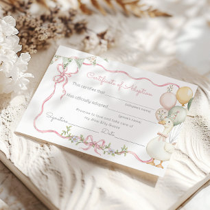 Adopt s Silly Goose  Certifictae Goose Birthday Invitation