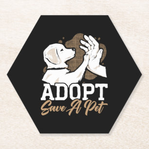Adopt Save A Pet Animal Rights Animal Rescue Paper Coaster