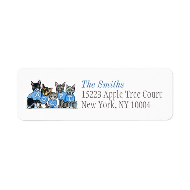 Adopt Shelter Cats Off-Leash Art™ Blue Title (Front)