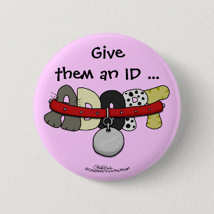 ADOPT with Collar-Give Them an ID 6 Cm Round Badge