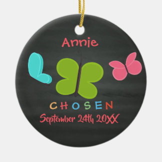 Adopted Butterfly Adoption - Custom Name Ceramic Tree Decoration