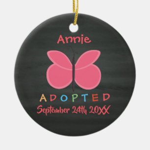 Adopted Butterfly Adoption - Custom Name Ceramic Tree Decoration