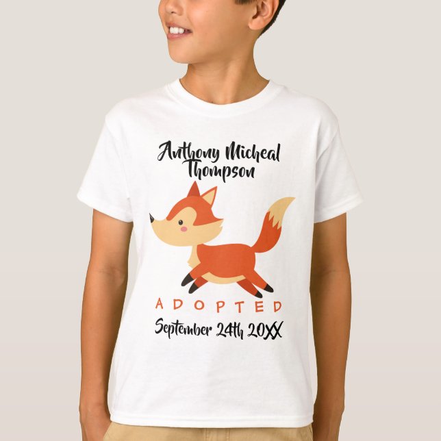 Adopted Fox Woodland Adoption - Custom Name Shirt (Front)