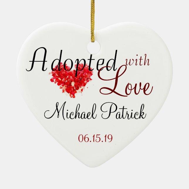 Adopted with Love Adoption Ornament (Back)