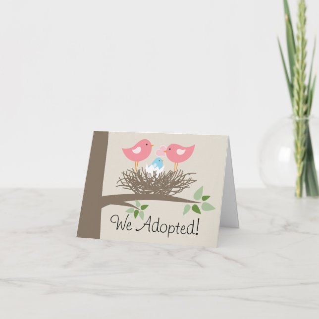 Adoption Announcement for Gay Couple - Bird's Nest (Front)