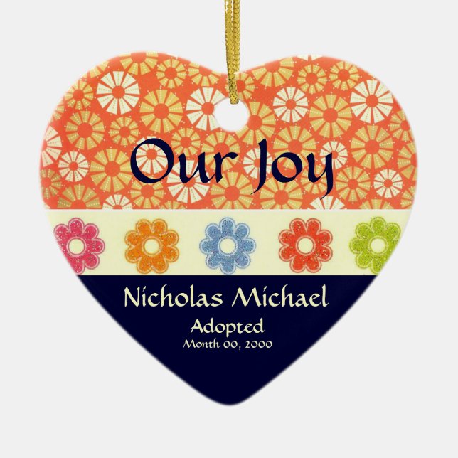 Adoption Announcement Keepsake Ceramic Tree Decoration (Front)