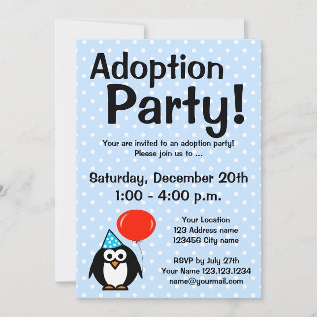 Adoption announcement party invitations (Front)