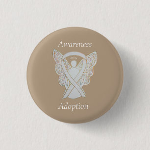 Adoption Awareness Angel White Ribbon Custom Pin