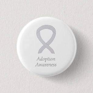 Adoption Awareness White Ribbon Custom Pin