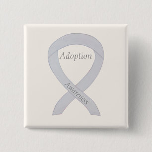 Adoption Awareness White Ribbon Custom Pin