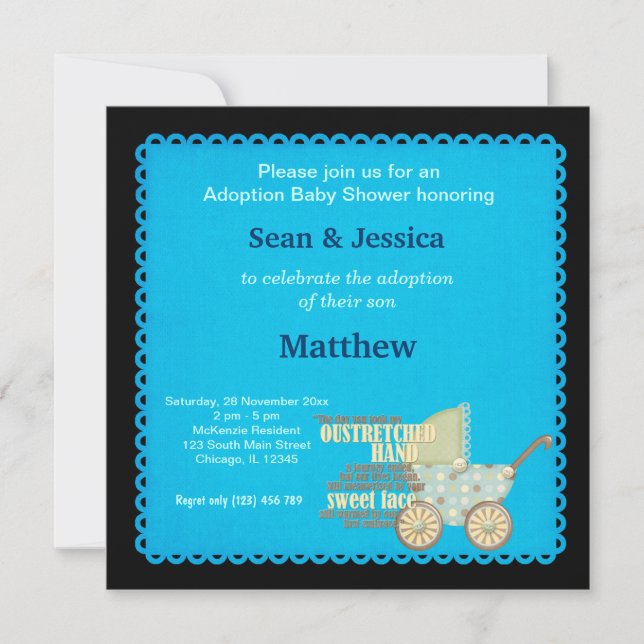 Adoption Baby Shower Boy Invitation (Front)