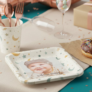 Adoption Baby Shower Photo Paper Plates