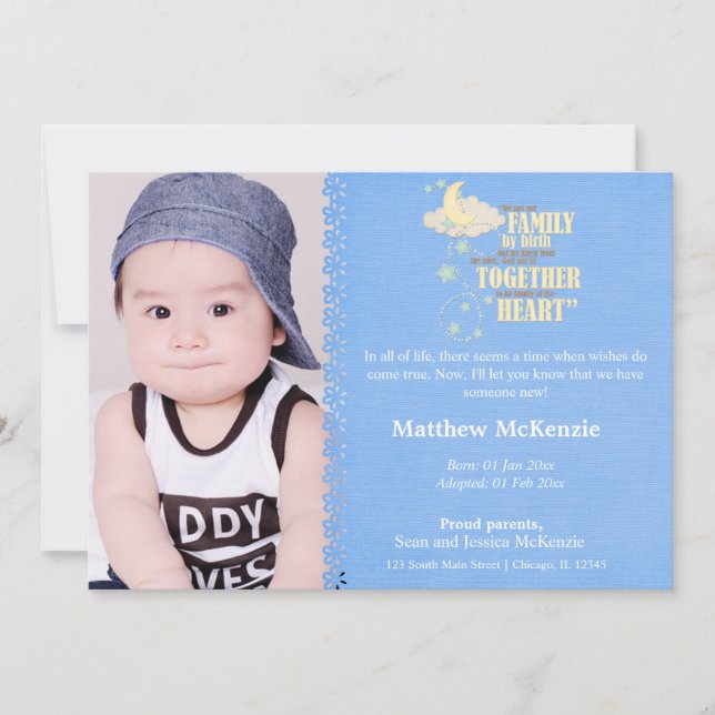 Adoption Boy Announcement (Front)