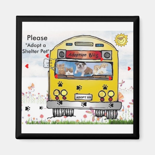 Adoption Bus for Cat's & Dog's Magnet (Front)