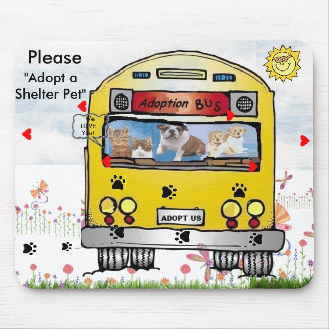 Adoption Bus for Cat's & Dog's Mousepad (Front)