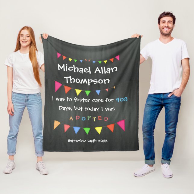 Adoption From Foster Care Custom Fleece Blanket (In Situ)